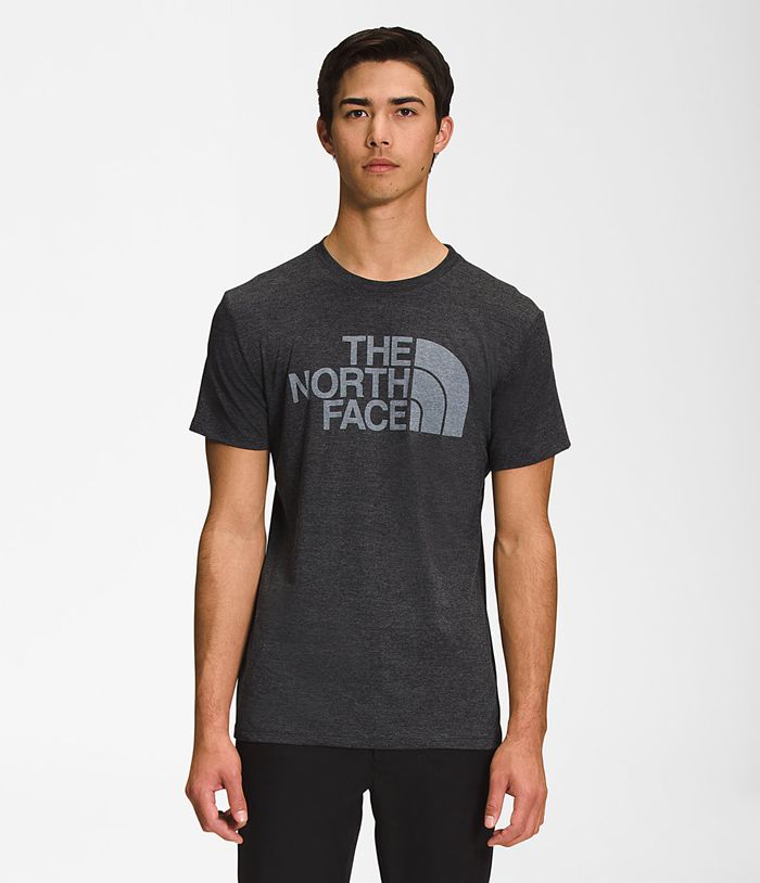 Camiseta The North Face Hombre Manga Corta Half Dome Tri-Blend Negras - Peru 63580HYTR